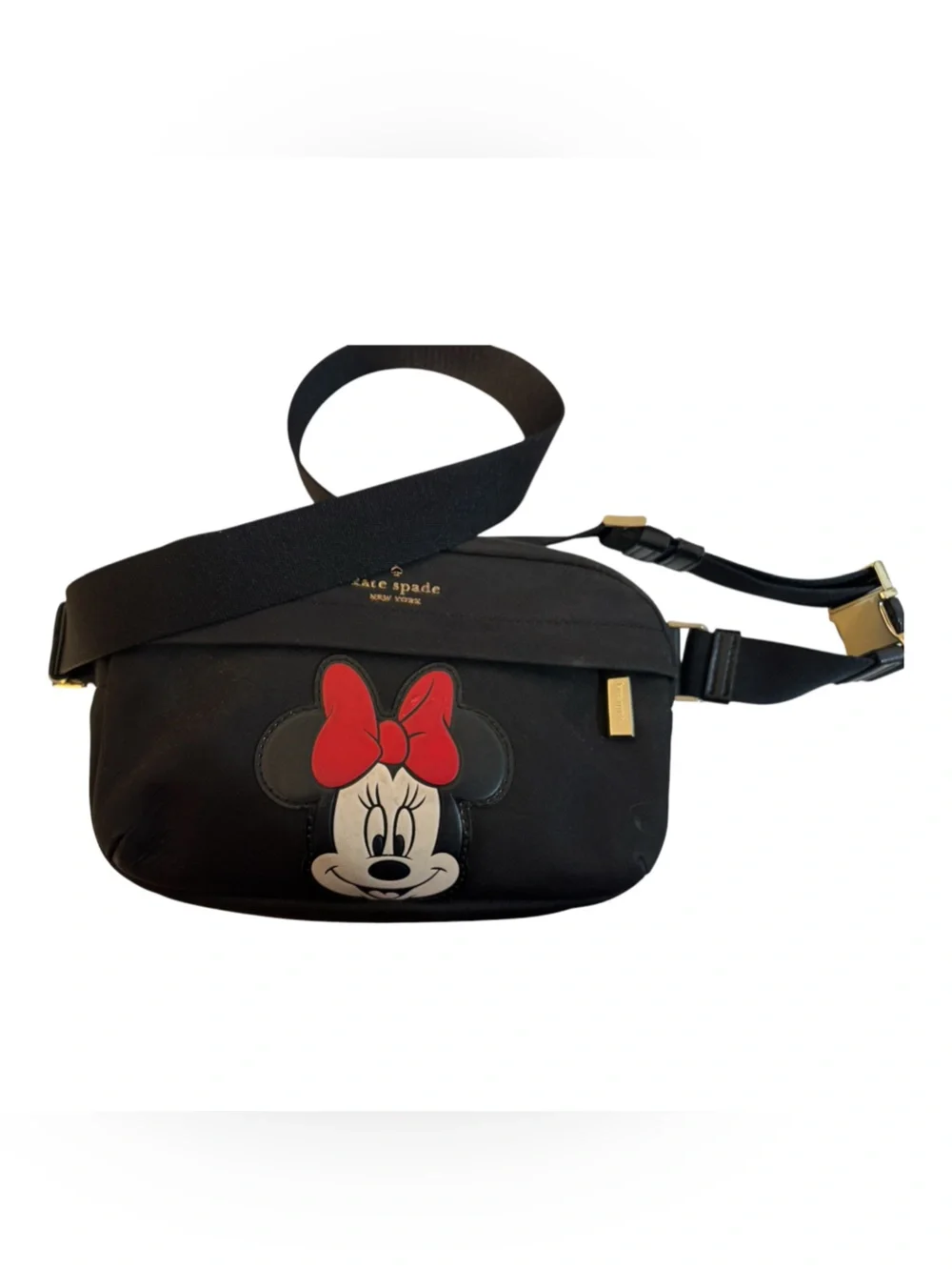 Disney x Kate Spade Minnie Mouse Belt Bag Black Nylon Fanny Pack Sling KG590 NWT